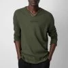 Zadig & Voltaire Monastir Henley T-shirt Used Kaki -Modern Fashion Shop JMTN00241 USED KAKI 2