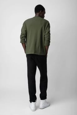 Zadig & Voltaire Monastir Henley T-shirt Used Kaki -Modern Fashion Shop JMTN00241 USED KAKI 6