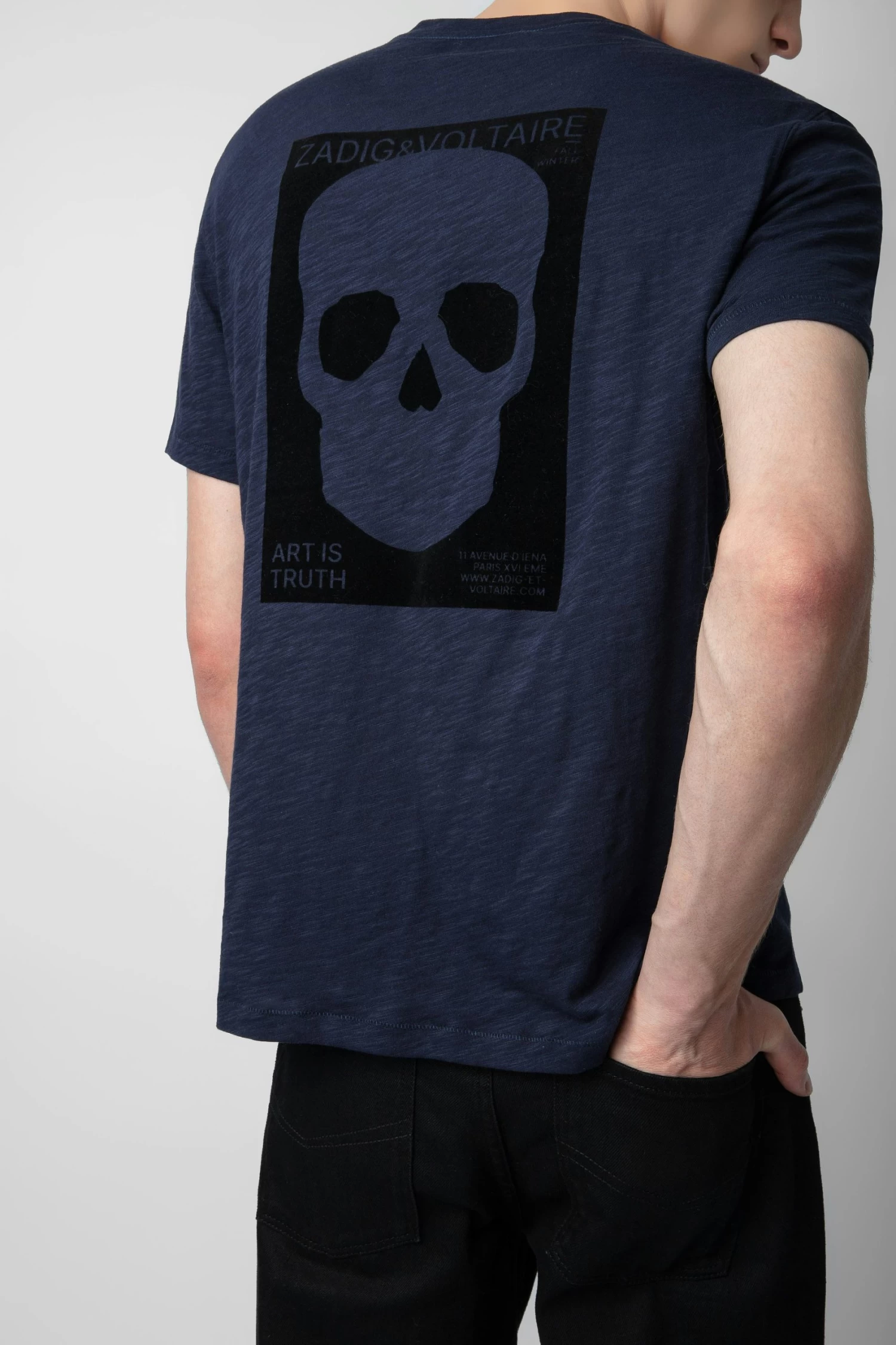 Zadig & Voltaire Stockholm Slub T-shirt Encre 5 Zadig & Voltaire Stockholm Slub T-shirt Encre - Image 3