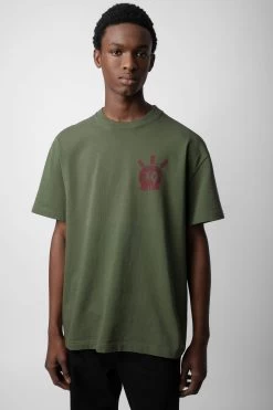 Zadig & Voltaire Teddy Skull T-shirt Used Kaki -Modern Fashion Shop JMTS00630 USED KAKI 2
