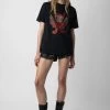 Zadig & Voltaire Edwin Devil Diamanté T-shirt Black -Modern Fashion Shop JWTS01605 NOIR 3