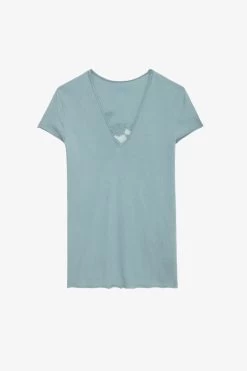 Zadig & Voltaire Story Fishnet T-shirt Glacier -Modern Fashion Shop JWTS01643 GLACIER