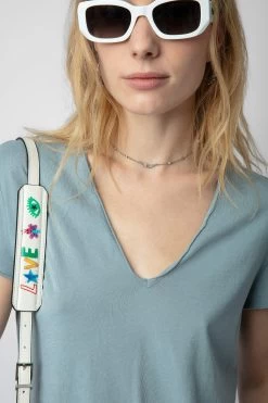 Zadig & Voltaire Story Fishnet T-shirt Glacier -Modern Fashion Shop JWTS01643 GLACIER 4