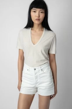 Zadig & Voltaire Wassa Diamanté T-shirt Petale