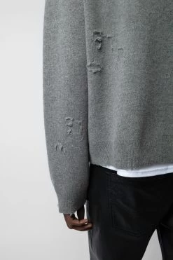 Zadig & Voltaire Marko Sweater Gris Moyen -Modern Fashion Shop KMSW00678 GRIS MOYEN 6