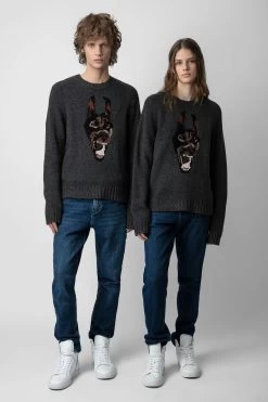 Zadig & Voltaire Jordan Sweater Anthracite -Modern Fashion Shop KMSW00680 ANTHRACITE 11