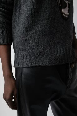 Zadig & Voltaire Jordan Sweater Anthracite -Modern Fashion Shop KMSW00680 ANTHRACITE 6