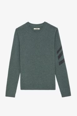 Zadig & Voltaire Kennedy Cashmere Sweater Bleu Treillis -Modern Fashion Shop KMSW00693 BLEU TREILLIS
