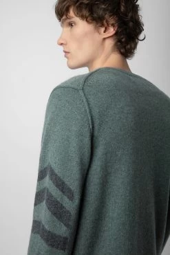 Zadig & Voltaire Kennedy Cashmere Sweater Bleu Treillis -Modern Fashion Shop KMSW00693 BLEU TREILLIS 5