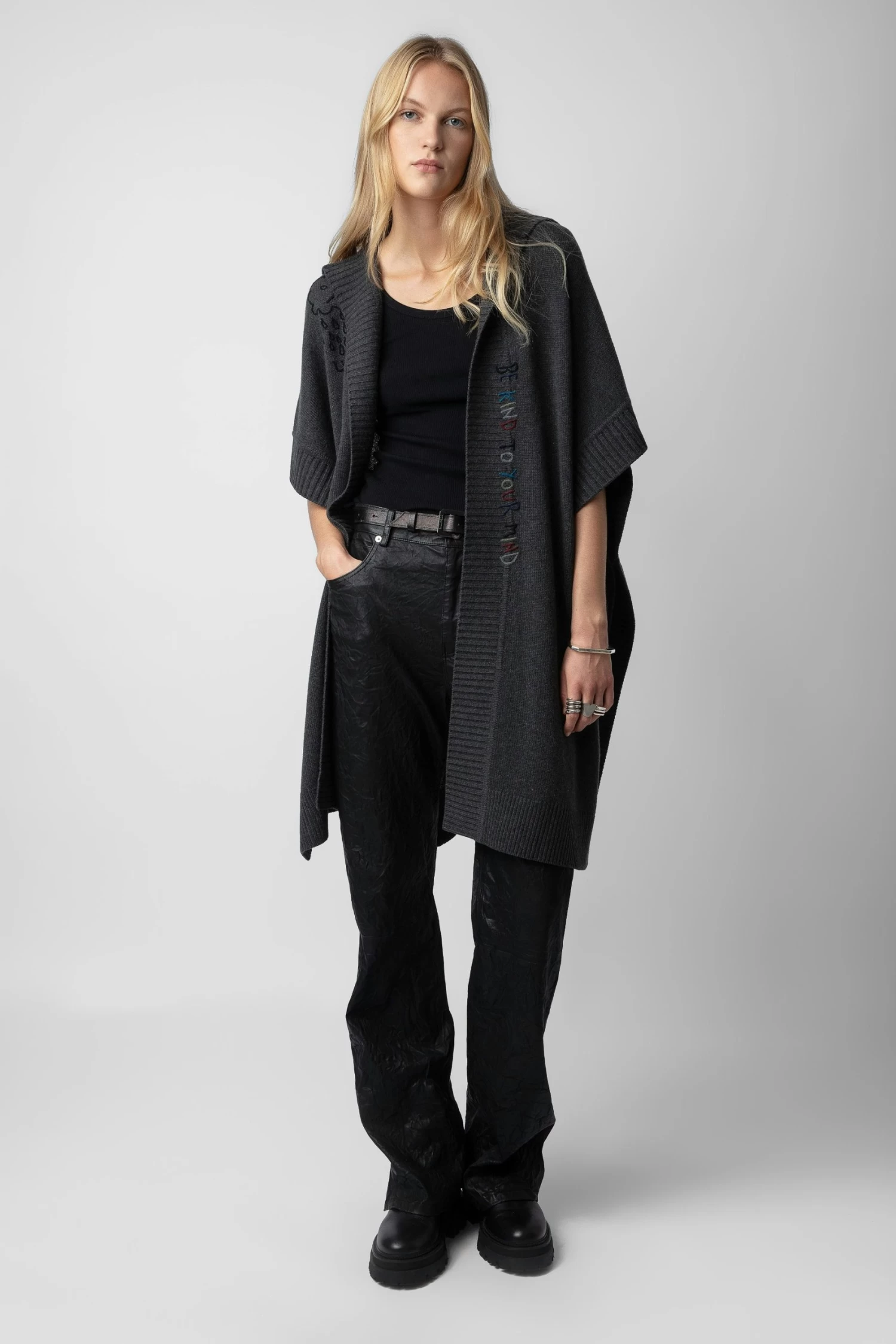 Zadig & Voltaire Inna Cashmere Cardigan Kaki Slate 3 Zadig & Voltaire Inna Cashmere Cardigan Kaki Slate