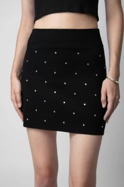 Zadig & Voltaire Mitty Diamanté Skirt Black -Modern Fashion Shop KWSK00011 NOIR 5