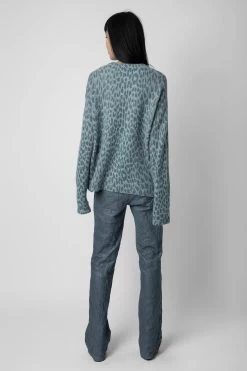 Zadig & Voltaire Markus Leopard Cashmere Sweater Nuage -Modern Fashion Shop KWSW01530 NUAGE 5