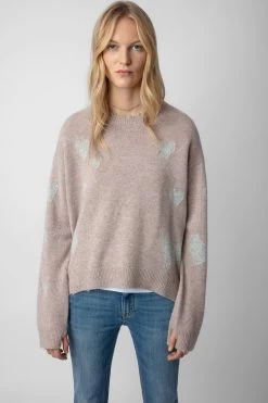 Zadig & Voltaire Markus Heart Cashmere Sweater Primrose