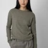 Zadig & Voltaire Cici Patch Cashmere Sweater Kaki Clair