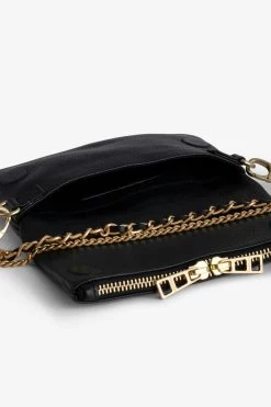 Zadig & Voltaire Rock Nano Grained Clutch Noir Gold -Modern Fashion Shop LWBA00005 NOIR GOLD 6