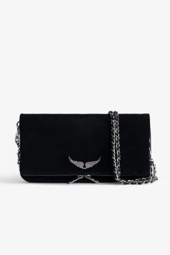 Zadig & Voltaire Rock Suede Clutch Black