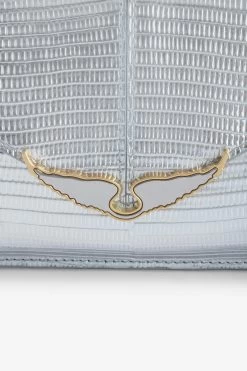 Zadig & Voltaire Borderline Embossed Metallic Clutch Silver -Modern Fashion Shop LWSG01257 SILVER 2