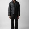 Zadig & Voltaire Lasso Crinkled Leather Jacket Black
