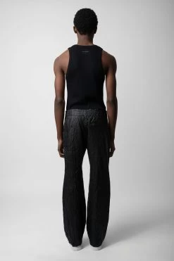 Zadig & Voltaire Pacha Crinkled Leather Pants Black -Modern Fashion Shop RMPA00016 NOIR 4