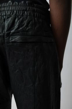Zadig & Voltaire Pacha Crinkled Leather Pants Black -Modern Fashion Shop RMPA00016 NOIR 5