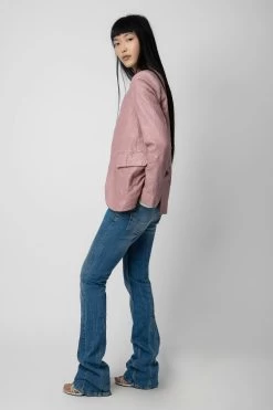 Zadig & Voltaire Very Crinkled Leather Blazer Primrose -Modern Fashion Shop RWBL00055 PRIMEROSE 5 1