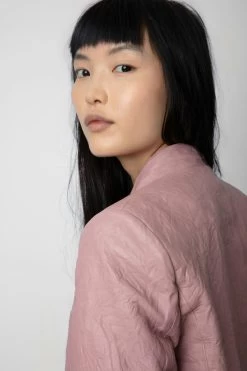 Zadig & Voltaire Very Crinkled Leather Blazer Primrose -Modern Fashion Shop RWBL00055 PRIMEROSE 7 1