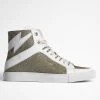 Zadig & Voltaire ZV1747 High Flash Sneakers Silver -Modern Fashion Shop SWSN00030 SILVER