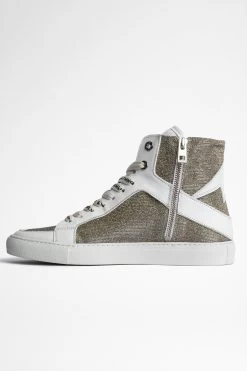 Zadig & Voltaire ZV1747 High Flash Sneakers Silver -Modern Fashion Shop SWSN00030 SILVER 2