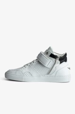 Zadig & Voltaire ZV1747 Mid Flash Smooth Sneakers White -Modern Fashion Shop SWSN00416 BLANC 3