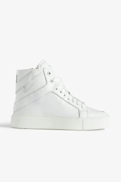 Zadig & Voltaire ZV1747 High Flash High-Top Platform Sneakers White
