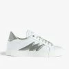 Zadig & Voltaire ZV1747 La Flash Low-Top Sneakers Silver -Modern Fashion Shop SWSN00452 SILVER