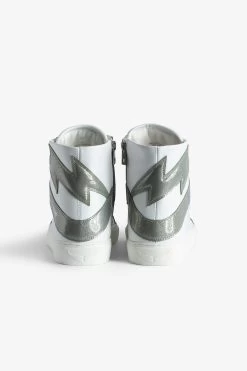 Zadig & Voltaire ZV1747 High Flash High-Top Sneakers Silver -Modern Fashion Shop SWSN00453 SILVER 4