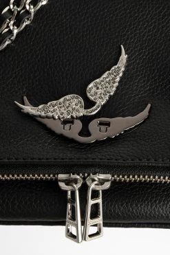 Zadig & Voltaire Rock Swing Your Wings Clutch Black Silver -Modern Fashion Shop WKAP2001F NOIR SILVER 4