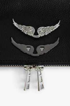 Zadig & Voltaire Rock Swing Your Wings Clutch Black Silver -Modern Fashion Shop WKAP2001F NOIR SILVER 4 1