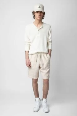 Zadig & Voltaire Pixel Linen Bermuda Shorts Naturel