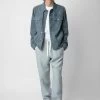 Zadig & Voltaire Pixel Linen Pants Ciel -Modern Fashion Shop WMPA00193 CIEL 2