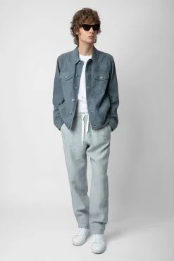 Zadig & Voltaire Pixel Linen Pants Ciel