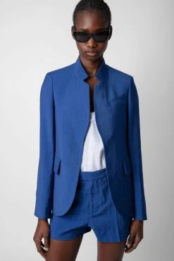 Zadig & Voltaire Very Linen Blazer Deep Sea