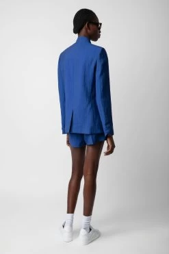 Zadig & Voltaire Very Linen Blazer Deep Sea -Modern Fashion Shop WWBL00848 DEEP SEA 5