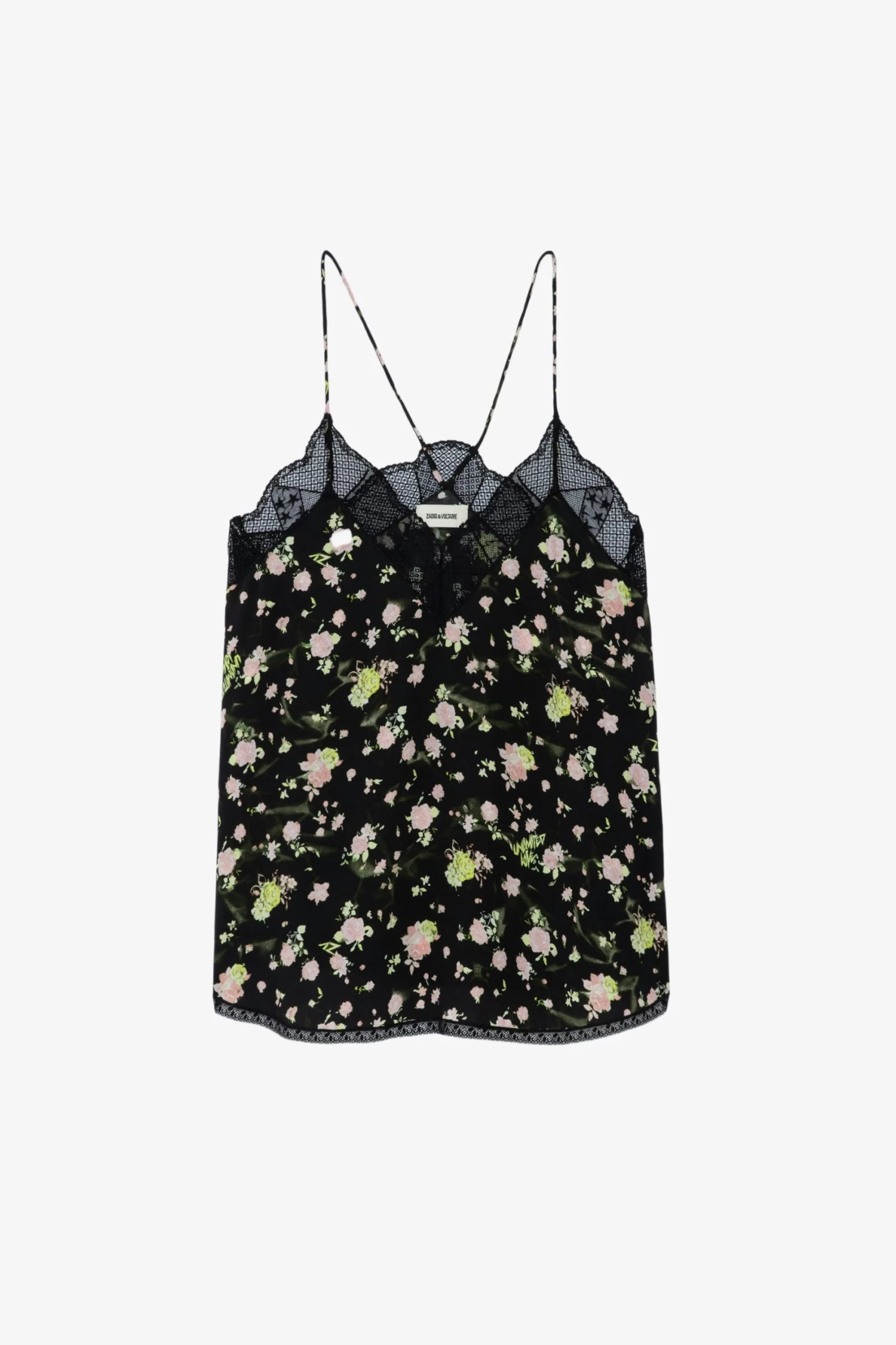 Zadig & Voltaire Christy Soft Crinkle Roses Camisole Black 7 Zadig & Voltaire Christy Soft Crinkle Roses Camisole Black - Image 5