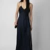 Zadig & Voltaire Rayonne Satin Dress Encre