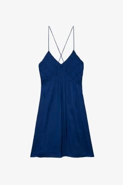 Zadig & Voltaire Rayonna Satin Dress Deep Sea -Modern Fashion Shop WWDR01317 DEEP SEA