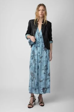 Zadig & Voltaire Rolanys Silk Dress Glacier -Modern Fashion Shop WWDR01321 GLACIER 3
