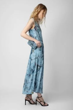 Zadig & Voltaire Rolanys Silk Dress Glacier -Modern Fashion Shop WWDR01321 GLACIER 4