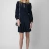 Zadig & Voltaire Rhodri Silk Jacquard Dress Encre