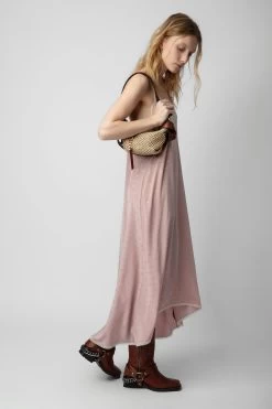 Zadig & Voltaire Risty Silk Jacquard Dress Primrose -Modern Fashion Shop WWDR01336 PRIMEROSE 3