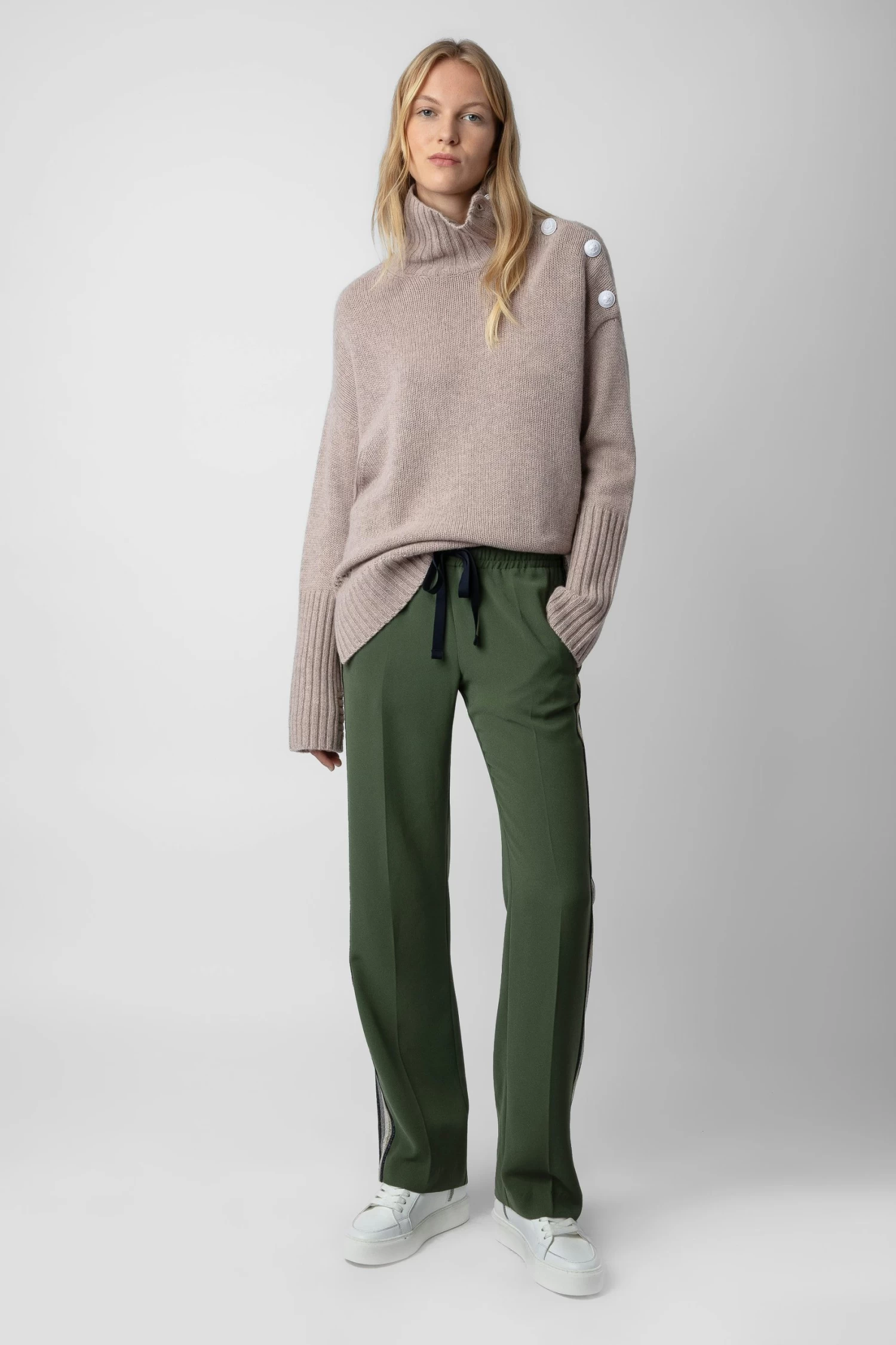 Zadig & Voltaire Pomy Pants Used Kaki 3 Zadig & Voltaire Pomy Pants Used Kaki