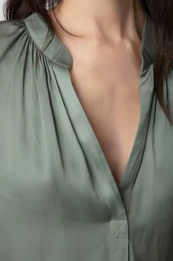 Zadig & Voltaire Tink Satin Blouse Treillis -Modern Fashion Shop WWSH00021 TREILLIS 4