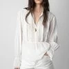 Zadig & Voltaire Tricia Shirt White -Modern Fashion Shop WWSH00549 BLANC 2 1