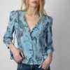 Zadig & Voltaire Talixia Diamanté Blouse Glacier -Modern Fashion Shop WWSH00564 GLACIER 2